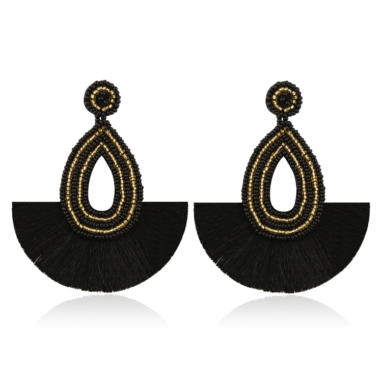 Bohemian Tassel Earrings Female Ethnic Style Rice Bead Earrings