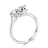 Sterling Silver S925 Cat Zircon Platinum Plated Animal Ring