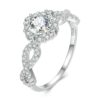 Sterling Silver S925 White Gold Plated Zirconia Infinity Symbol Ring