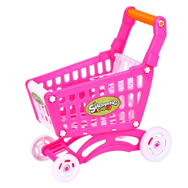 Children Toy Hand Push Plastic Simulation Mini Supermarket Shopping Cart Baby Fun Toddler Stroller
