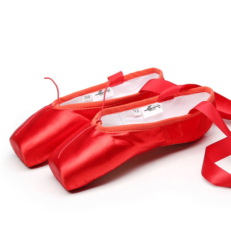 Ballet Lace Pointe Shoes Professional Flat Dance Shoes