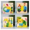 4 PCS / Sets Of Children Early Education Three-Dimensional Wooden Animal Puzzle Toys