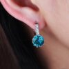 925 Sterling Silver Women Shiny Shape Micro-inserts Zircon Earrings