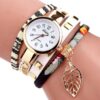 Ladies Quartz Bracelet Watch with Leaf Shape Pendant