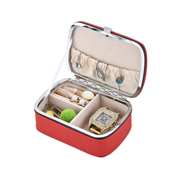 HN-002 Travel Mini Portable PU Ear Stud Jewelry Storage Box