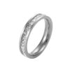 2pcs Girls Simple Titanium Steel Diamond Ring