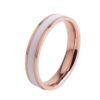 Simple Black White Epoxy Couple Ring Women Titanium Steel Ring Jewelry