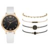 LVPAI XR3795 Ladies PU Strap Alloy Quartz Watch + Bracelet Set