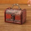Wooden Crystal Jewelry Storage Box Antique Distressed Wedding Candy Gift Box