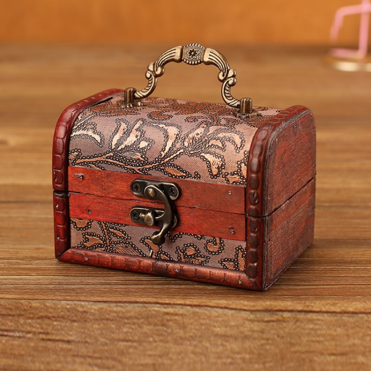 Wooden Crystal Jewelry Storage Box Antique Distressed Wedding Candy Gift Box