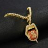 Skull Lips Tongue Pendant Single Row Necklace