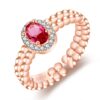 J361 Vintage Ladies Inlaid Natural Pigeon Blood Redstone Ring
