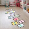 Digital Jumping Grid Game Cartoon Floor Paste Preschool Ground Decoration For Children