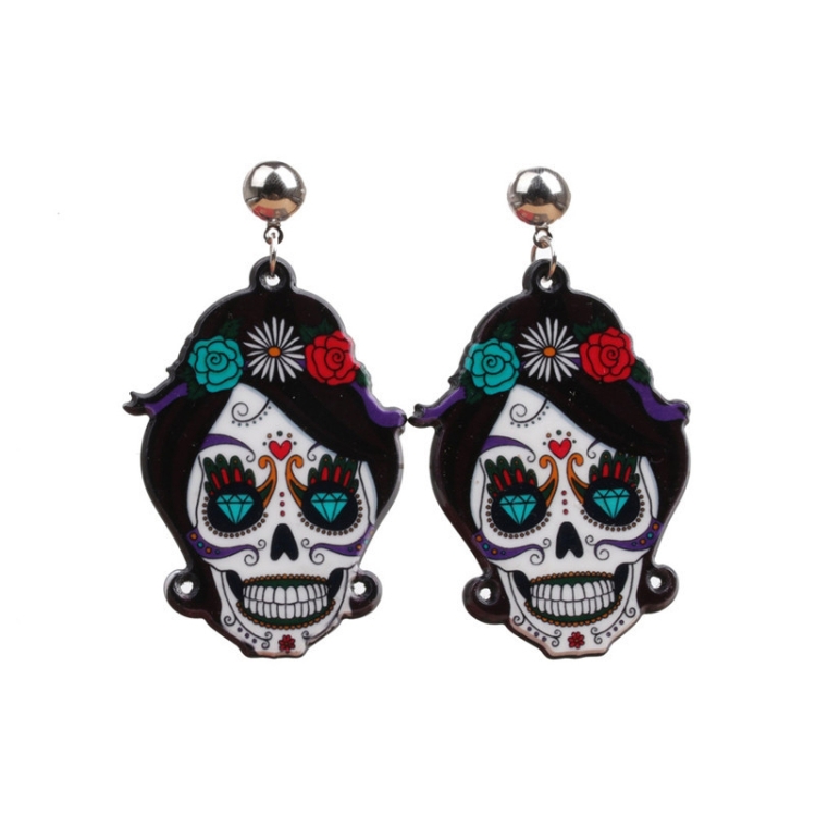 Halloween Jewelry Acrylic Personal Skull Earrings