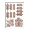 5 PCS Semi Permanent Brown Red Waterproof Lace Tattoo Sticker