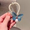 Rhinestone Butterfly Hair Clip Embroidered Ponytail Hair Clasp