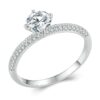 MSR008 Sterling Silver S925 Sparkling Moissanite Ring Zirconia White Gold Plated Jewellery