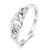 Sterling Silver S925 Hollow Circle Chain Ring