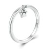 Sterling Silver S925 Cute Animal Dog Paw Print Movable Ring
