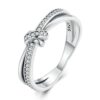 Sterling Silver S925 Knot All-Match Zircon Ring