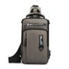 HAOSHUAI 1100-17 Men Chest Bag Casual Shoulder Bag USB Charging Chest Bag