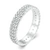 S925 Sterling Silver Geometric Twist Plated Plated Zircon Ring