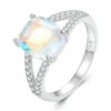 Sterling Silver S925 Symphony Glass White Gold Plated Zircon Ring