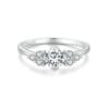Sterling Silver S925 Sparkling White Gold Plated Moissanite Heart Ring