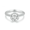 Sterling Silver S925 White Gold Plated Moissanite Ring