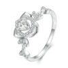 Sterling Silver S925 Plated Gold Rose Ring
