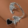 Vintage Elf Wings Ear Clip Dark Punk Style Devil Earrings