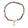 Boho Colorful Broken Natural Stone Necklace, Model: