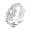 Sterling Silver S925 Lace Tassel Platinum Plated Zircon Hollow Ring