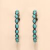Geometric Large Circle Set Turquoise Earrings Retro C-shaped Hoop Earrings