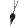 Punk 3D Metal Raven Skull Skeleton Pendant Necklace