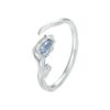 BSR465-E 925 Sterling Silver Rhodium Plated Tulip Open Ring