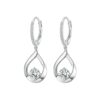 Sterling Silver Plated Rhodium Drop Moissanite Earrings