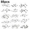 85pcs Piercing Jewelry Stainless Steel Lip Studs Eyebrow Studs Nose Studs