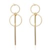 Geometric Hollow Large Small Circle Long Type Alloy Stud Earrings