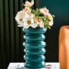 Plastic Spiral Wet & Dry Flower Vase Imitation Glaze Porcelain Flower Arrangement