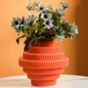 PE Vase Wet And Dry Flower Arrangement Container Imitation Porcelain Succulent Flower Pot