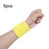 5pcs Women Men Solid Color Cotton Sport Sweatband Brace Wraps Guards