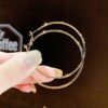 Women 925 Silver Pin Earrings Circle Ear Drops Temperament Ear Studs