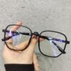 Literary Retro Anti-Blue Light Glasses Frame Light Polygonal Frame Flat Lens Eyeglass