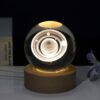 6cm With Warm Light Base 3D Laser Engraved Crystal Ball Night Light USB Glowing Glass Ball