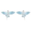 S925 Sterling Silver Platinum-plated Blue White Gradient Flying Fish Earrings
