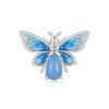 S925 Sterling Silver Zircon Luminous Blue Gradient Bee Silicone DIY Beads