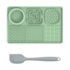 Pet Silicone Licking Dining Mat Rectangle 6 In 1 Dog Slow Feeding Pads With Scraper