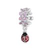 S925 Sterling Silver Platinum Plated Flower Ladybug DIY Beads
