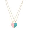 BEST FRIEND Love Lockbone Chain Matching Heart Pendant Friendship Card Necklace